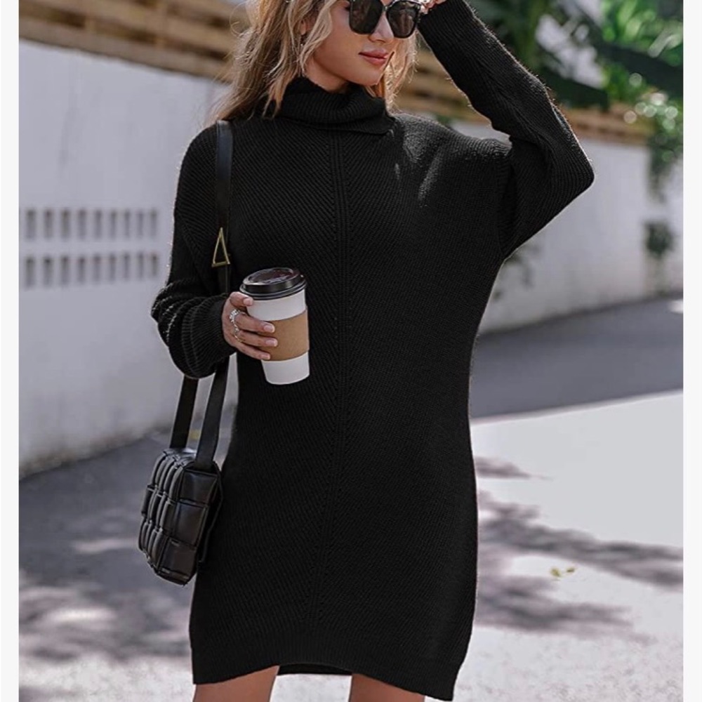New with tags Miessial women’s oversized loose sweater mini dress, size S.